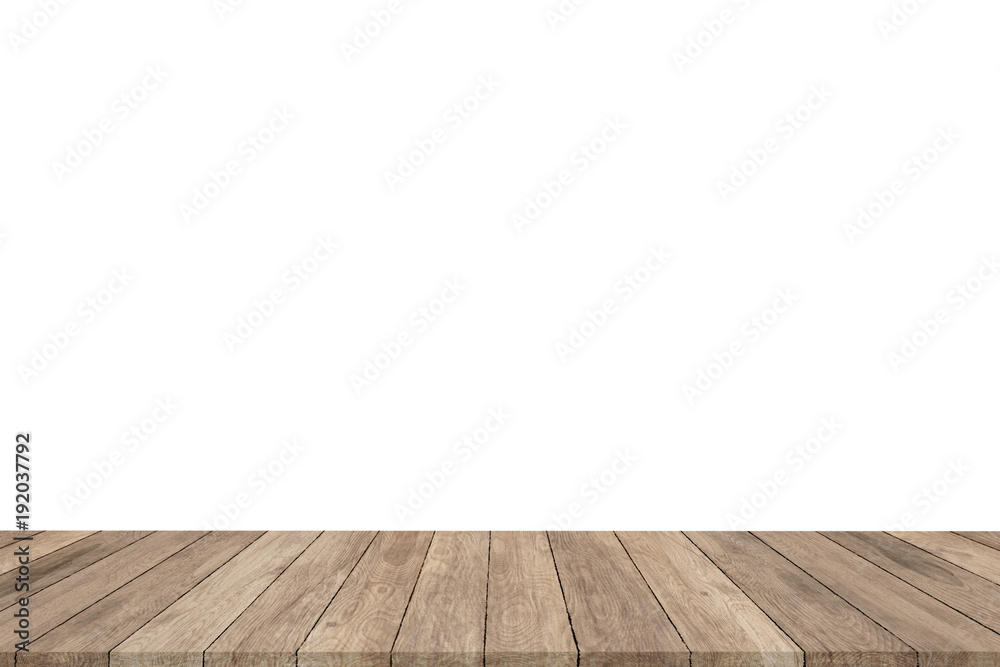 perspective vintage wood isolated on white background