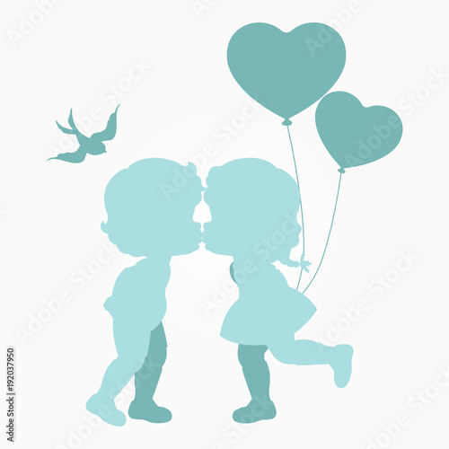 Clip art of two lovers   heart balloons in blue shades which can be used for creating your own wallpapers  backgrounds  backdrop images  fabric patterns  clothing prints  labels  crafts   other projec