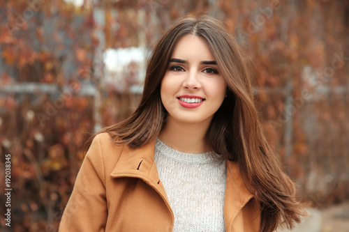 Beautiful smiling woman outdoors