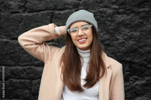 Beautiful smiling woman on ...