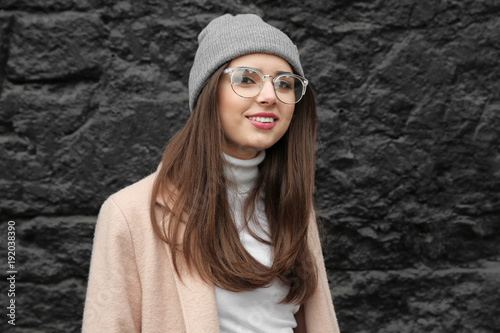 Beautiful smiling woman on ...