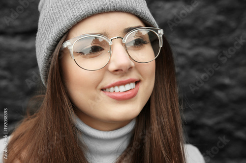 Beautiful smiling woman on ...