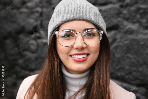 Beautiful smiling woman on ...