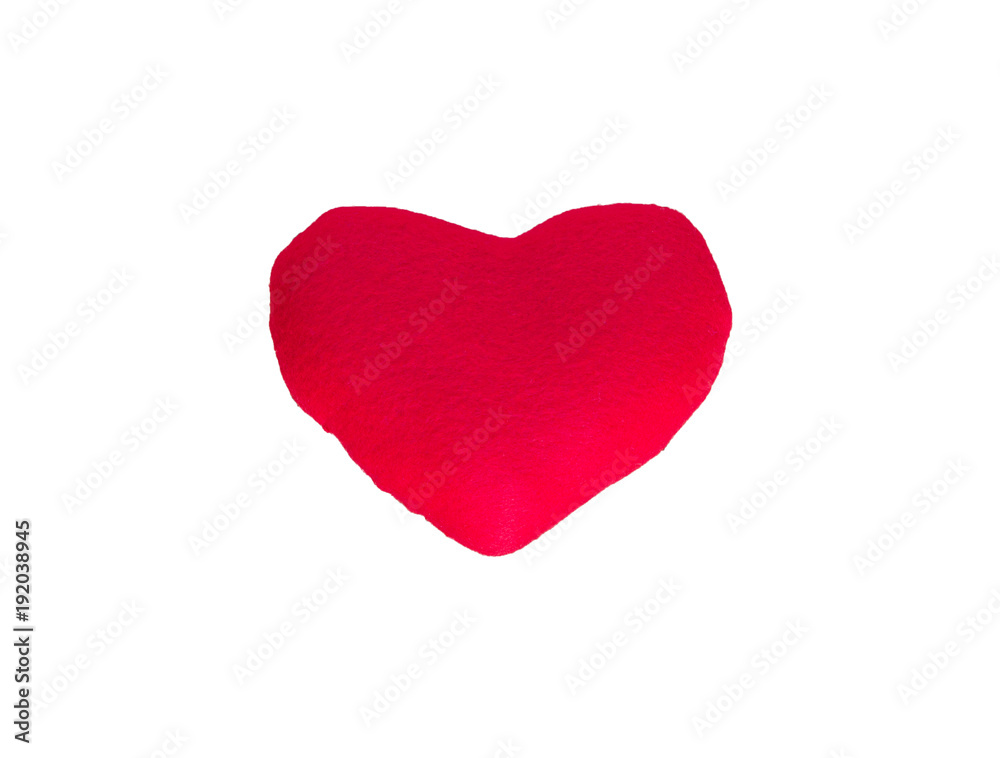 red heart isolated on white background with clipping path. love concept. valentine day.