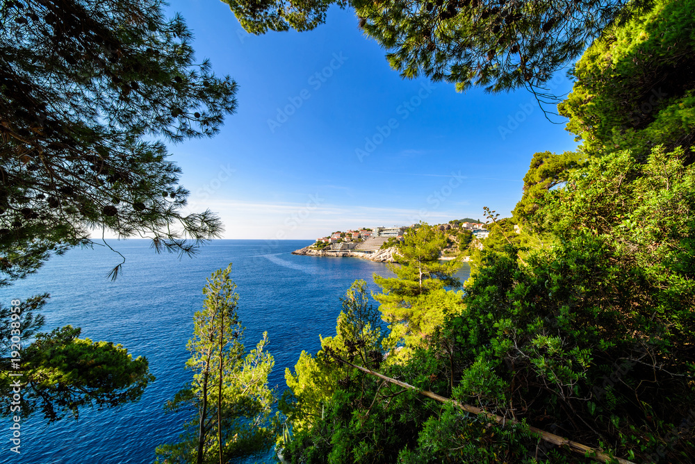 Beautiful landscape of Croatia, Croatia coast, sea and mountains. Dubrovnik panorama