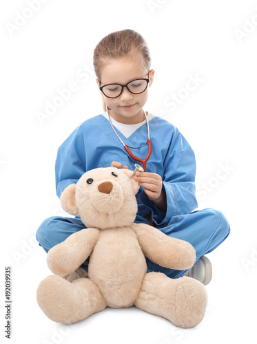 Cute little girl in doctor ...