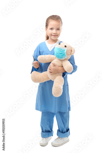 Cute little girl in doctor ...