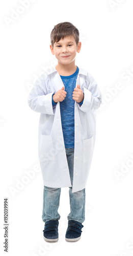 Cute little boy in doctor u...