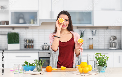 Young woman preparing tasty...