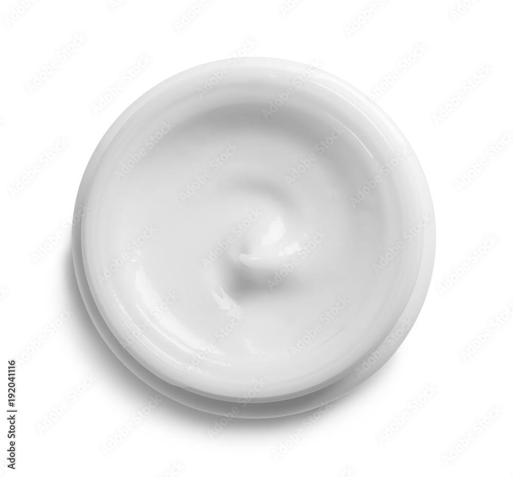 Jar with hand cream on white background Jar with hand cream on white background