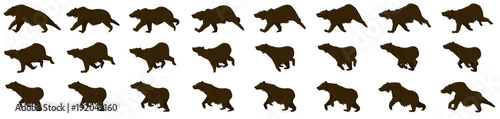 Bear running animation sprite sheet, run cycle, animation sprite sheet, loop aniamtion