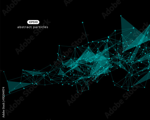 Vector background with abstract particles.