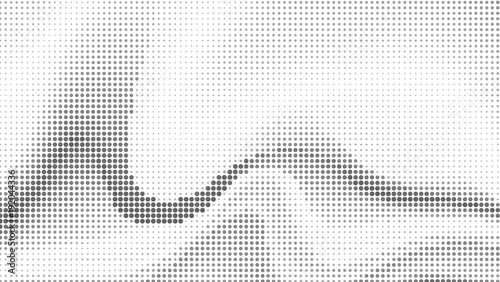 Halftone abstract waves. Vector monochrome background