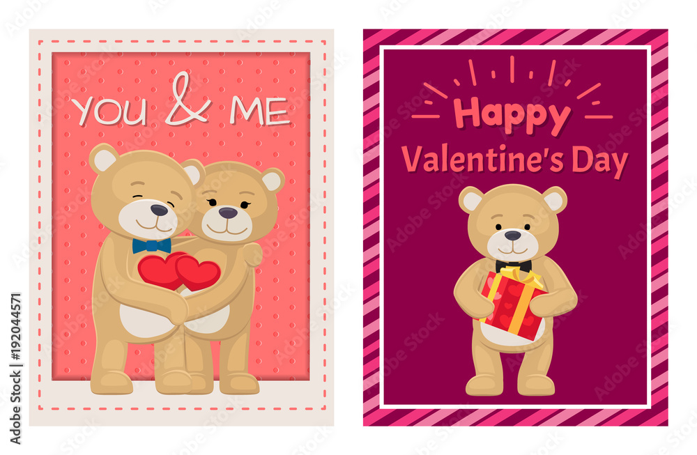 I Love You and Me Teddy Bears Vector I Love You and Me Teddy Bears Vector