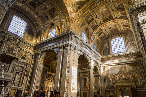 Interior in Gesu Nuovo church in Naples