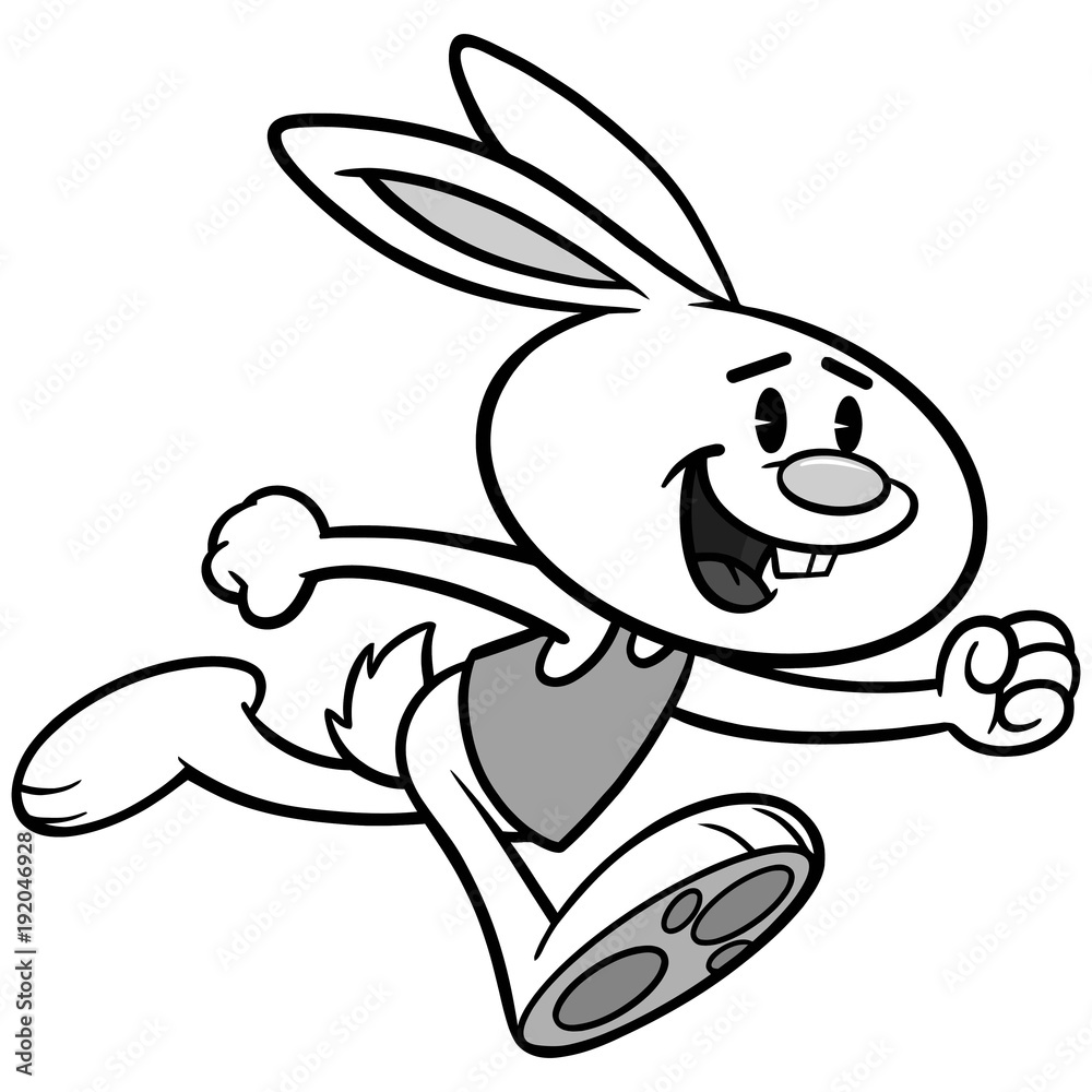 Easter Run Illustration - A vector cartoon illustration of a Easter Rabbit  running. Stock Vector | Adobe Stock