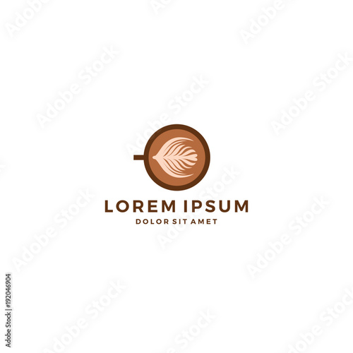 coffee latte art mug top view logo vector download