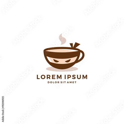 coffee ninja mug logo vector download