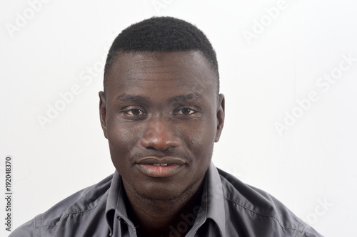 portrait of a african man on white