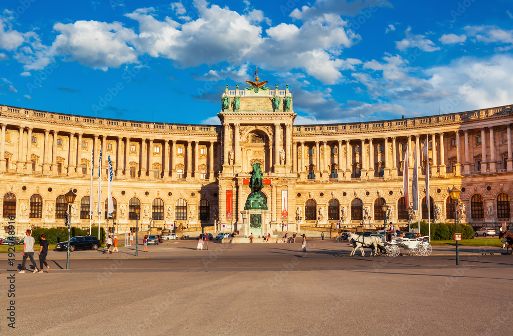 Building of the Austrian National Library, Hofburg complex, Vienna, Austria.