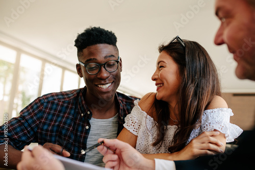 Young couple renting a new house