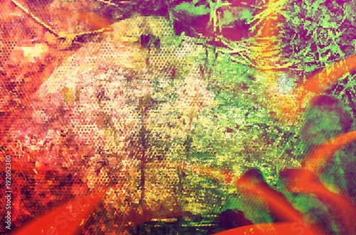 Fototapeta samoprzylepna Streszczenie pikselowej wiązki światła pomarańczowego