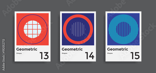 Covers templates collection with graphic geometric shapes