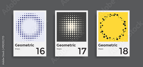 Covers templates collection with graphic geometric shapes