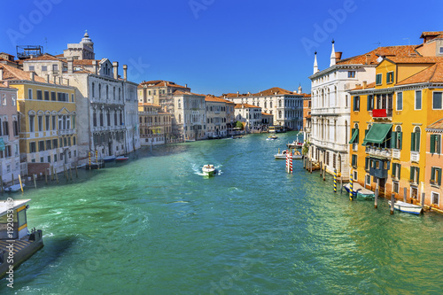 Colorful Grand Canal From Ponte Academia Bridge Venice Italy © Bill Perry