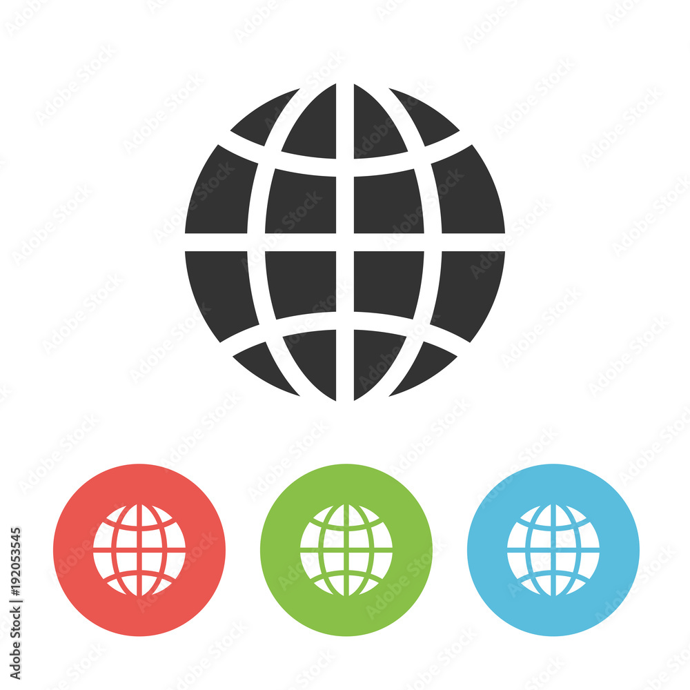 Vector icon of globe Vector icon of globe