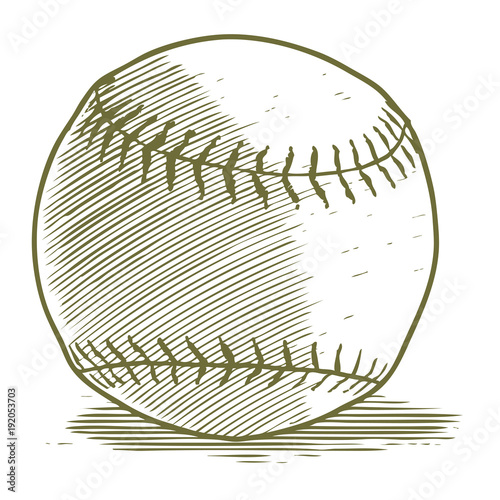 Woodcut Baseball