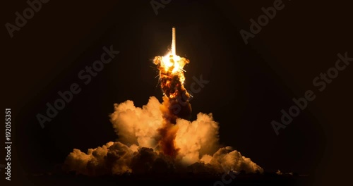 Space Rocket Explosion Cygnus Orb 3 Antares Animation Oct. 28, 2014 some elements furnished by NASA images