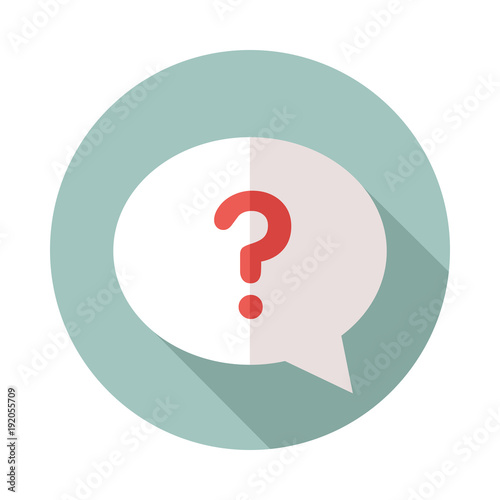 Speech bubble with question mark icon