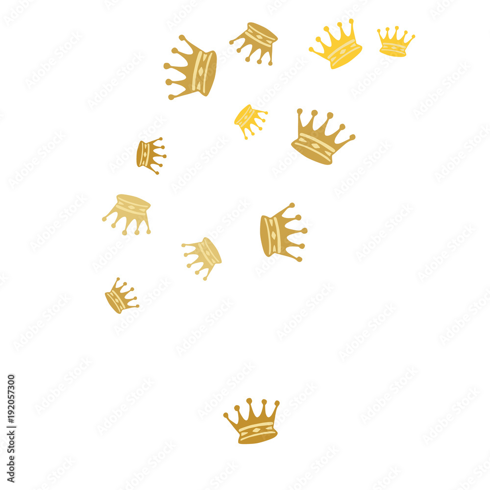 Elegant vector background with colored crowns. Simple gentle template for the card, invitation, printing. Fashionable decoration with beautiful crowns.
