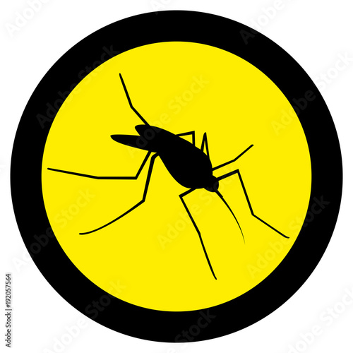 Vector image of a mosquito silhouette on a white background