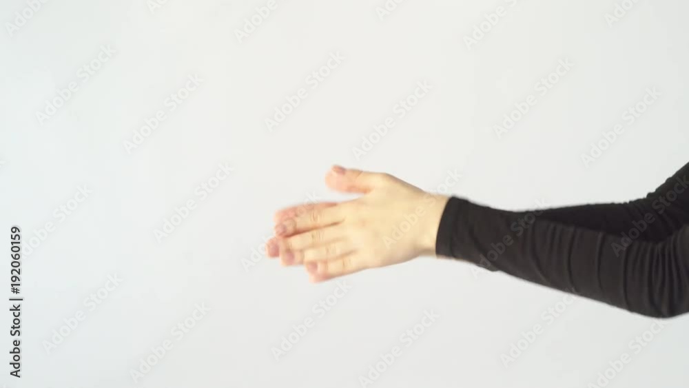 Naked hands in a black sweatshirt dancing on a white background. modern choreography. 4k Naked hands in a black sweatshirt dancing on a white background. modern choreography. 4k