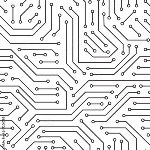 Digital technology seamless pattern. Seamles electronic circuit. Vector.