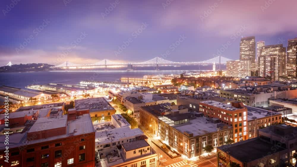 Time Lapse of San Francisco looking out at the Bay Bridge and the Financial District Time Lapse of San Francisco looking out at the Bay Bridge and the Financial District