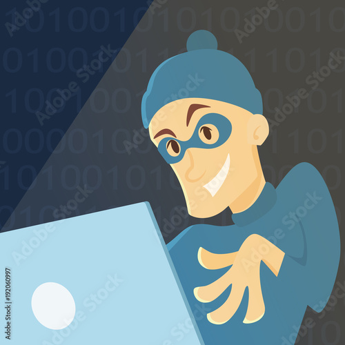 Hacker with computer.