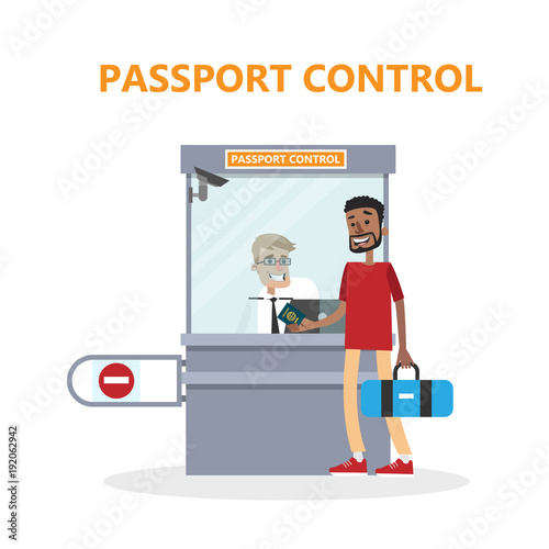 Airport passport control.