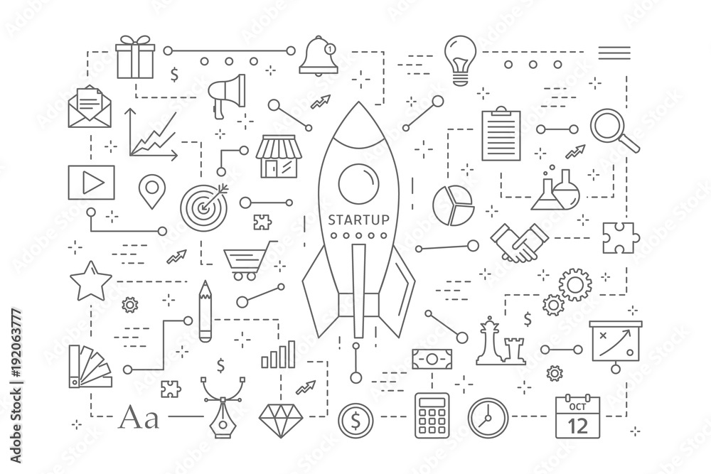Startup concept illustration. Startup concept illustration.