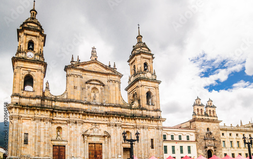 View on cathedral Primatial by Bolivar square in Bogota - Colombia photo