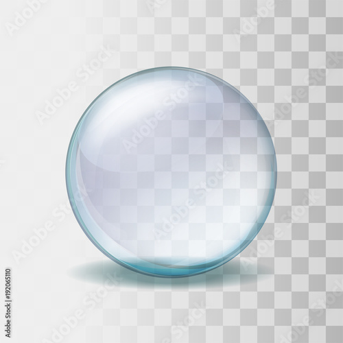 Realistic transparent glass sphere illustration