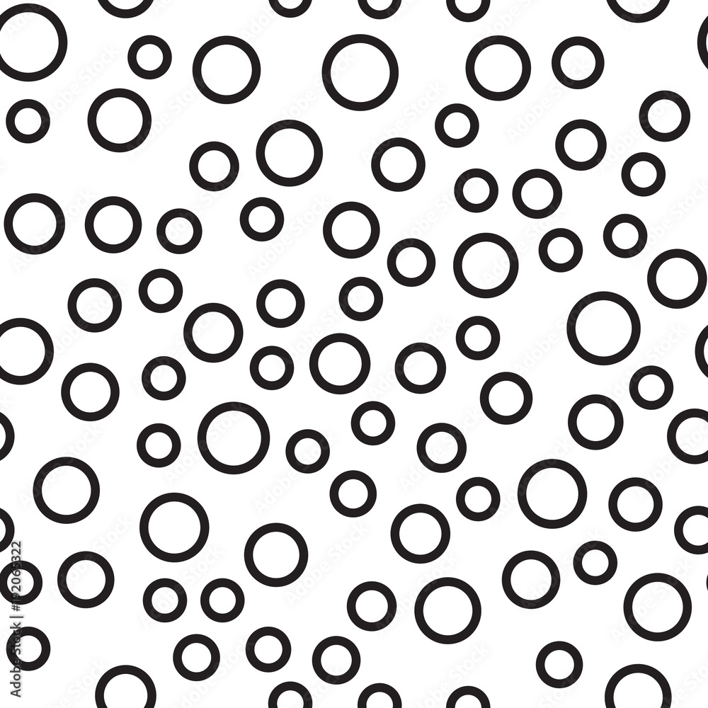 Background seamless pattern with black circle Vector.