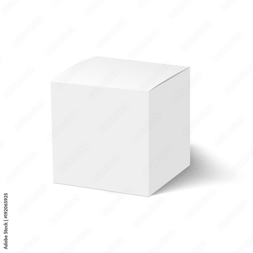 Blank of closed cardboard box with soft shadow. Cosmetic box. Vector Blank of closed cardboard box with soft shadow. Cosmetic box. Vector