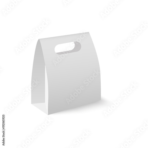 Blank of box package for product with take away handle. Vector