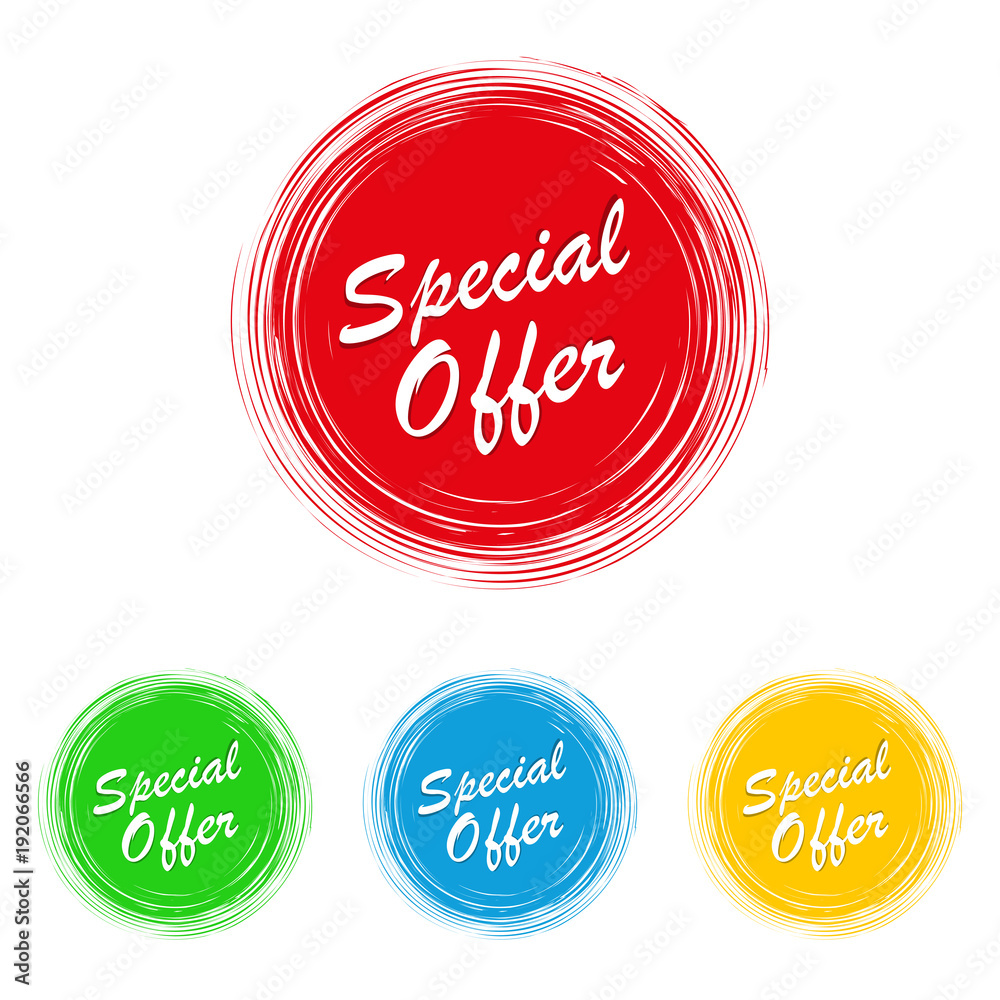 Special offer, set of a grunge circles. Vector illustration. Special offer, set of a grunge circles. Vector illustration.