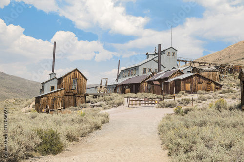 Abandoned mine buildings in a California ghost town 