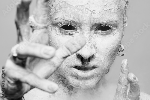 фотографія demonic witch with black eyes