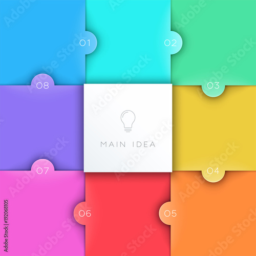 Square Steps 3d Background With Numbers 1 to 8 Vector